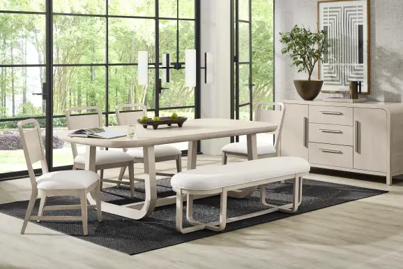 Canyon Light Gray Dining Bench