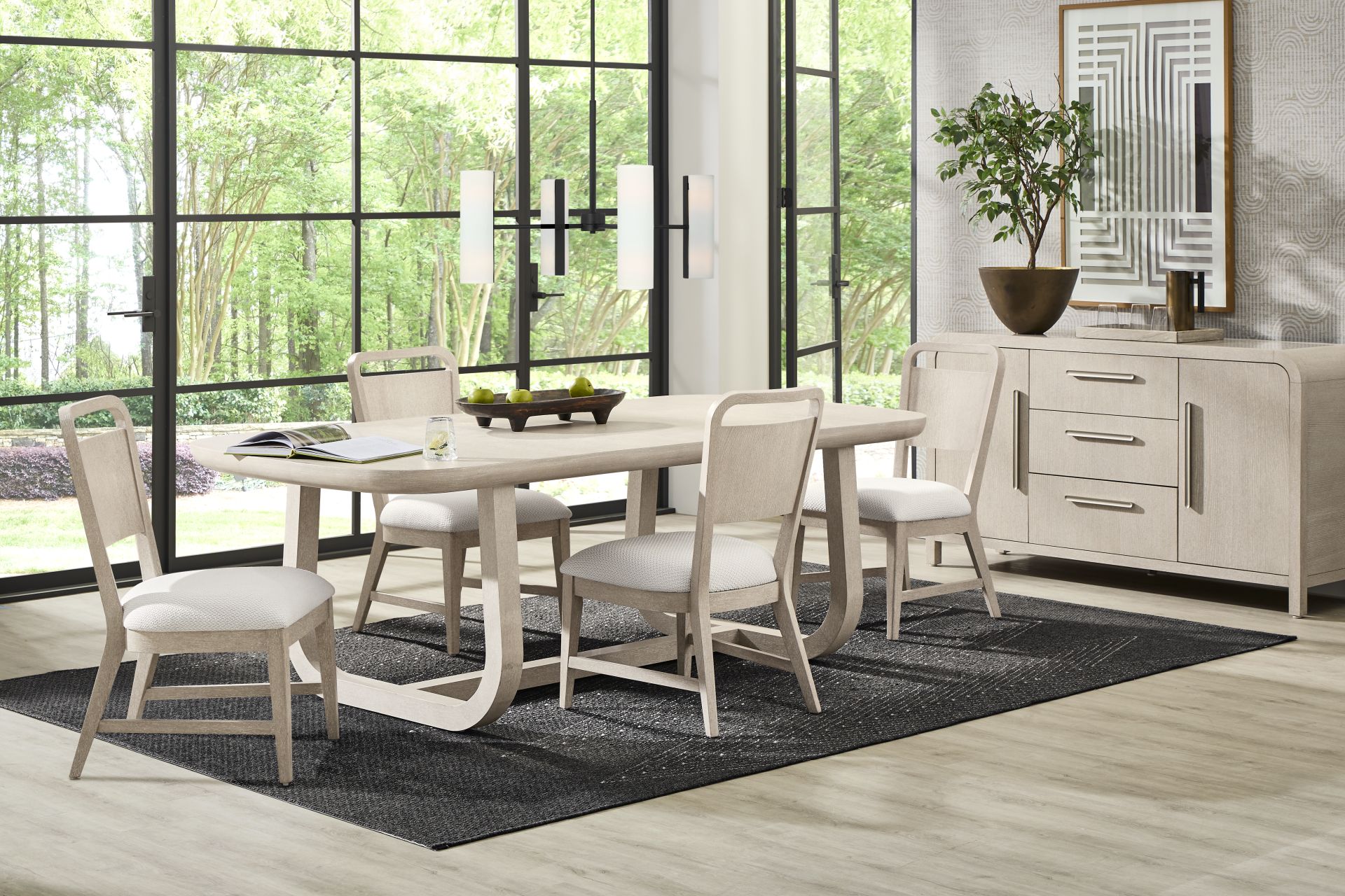 Canyon Light Gray 5 Pc Dining Room with Panel Back Chairs - Image 1