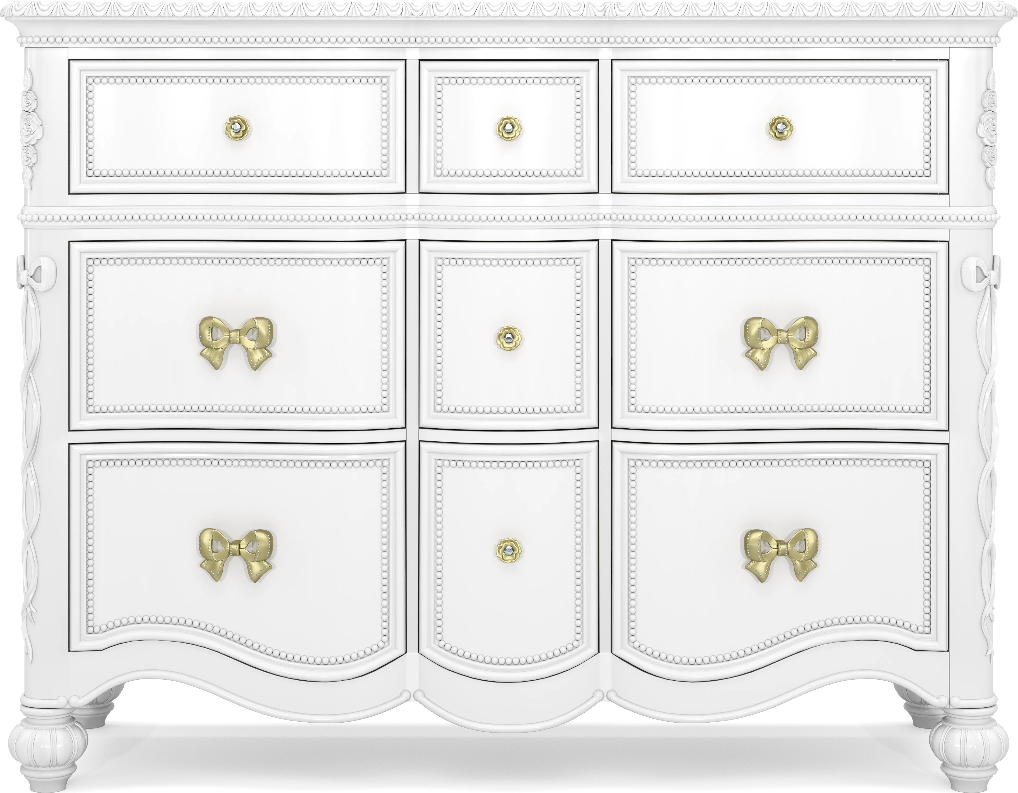 Disney Princess Sparkle White 9 Drawer Dresser - Thumbnail - Image 1