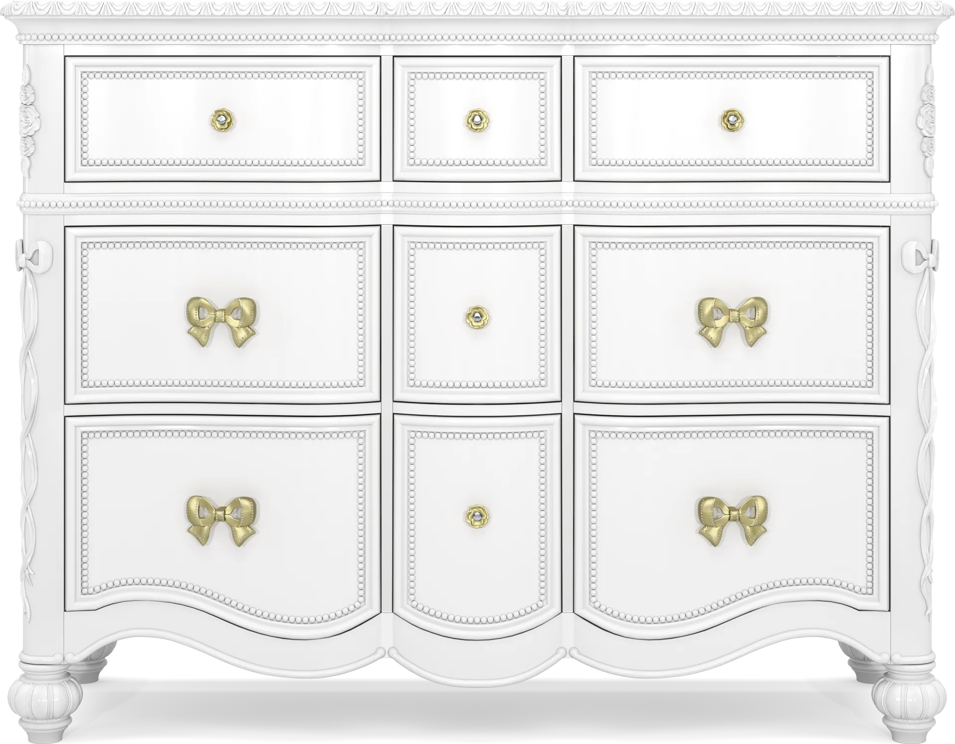 Disney Princess Sparkle White 9 Drawer Dresser - Image 1