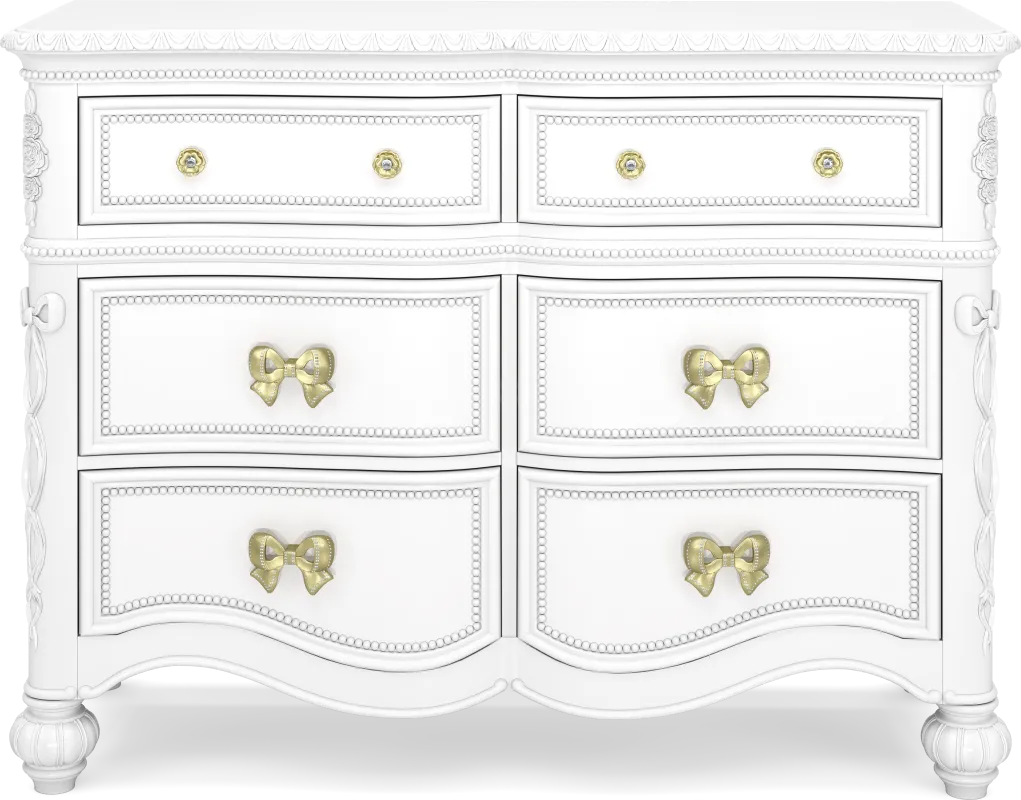Disney Princess Sparkle White 6 Drawer Dresser
