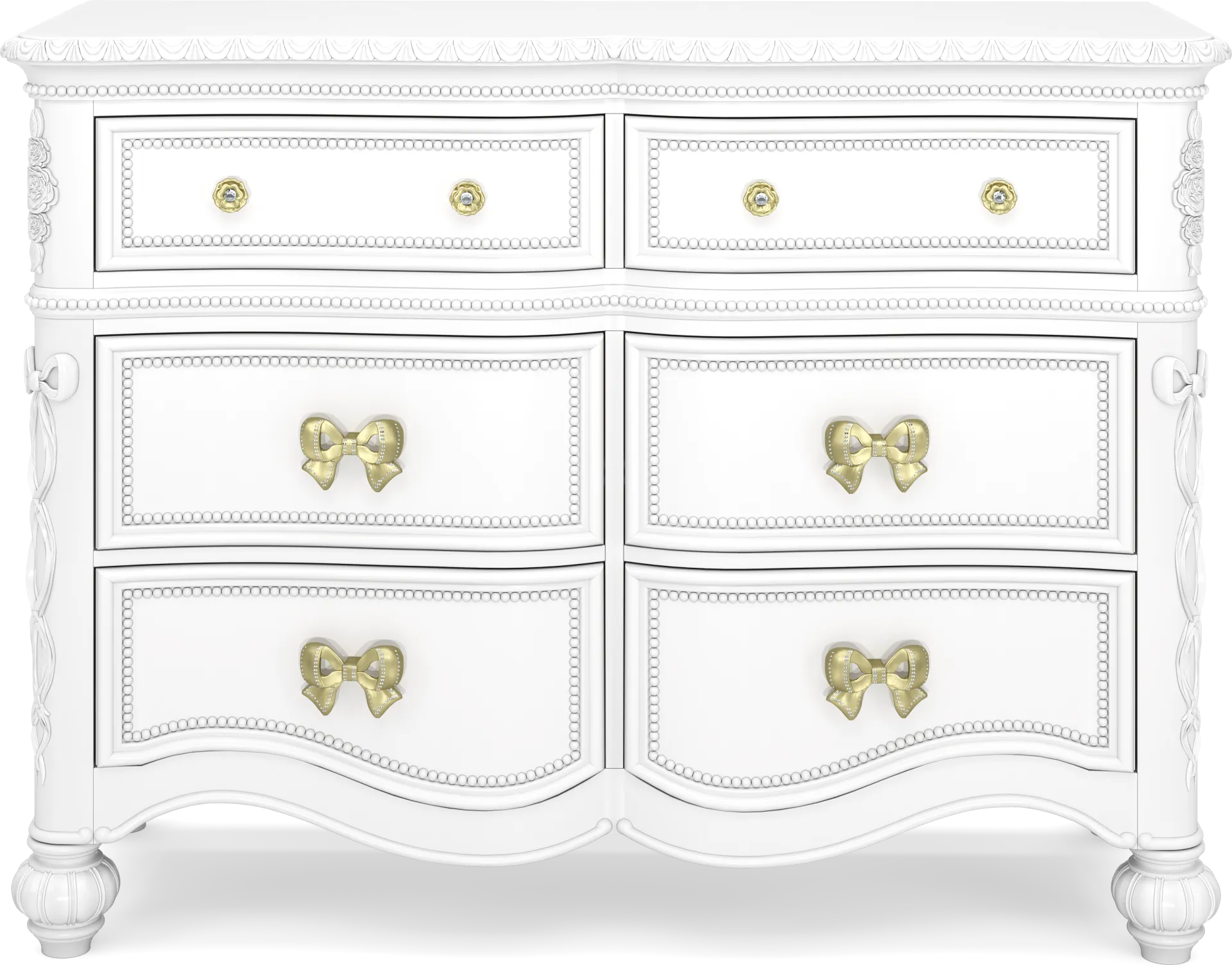 Disney Princess Sparkle White 6 Drawer Dresser - Image 1