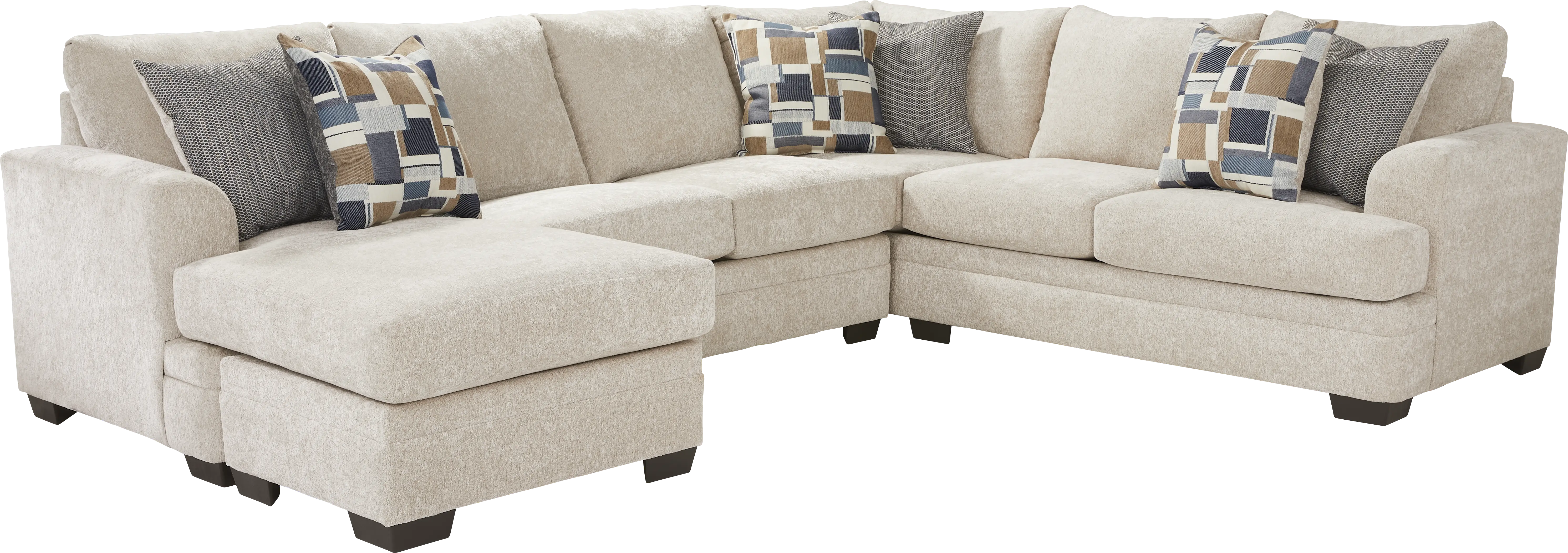 Copley Place Linen 2 Pc Sleeper Sectional - Thumbnail - Image 1