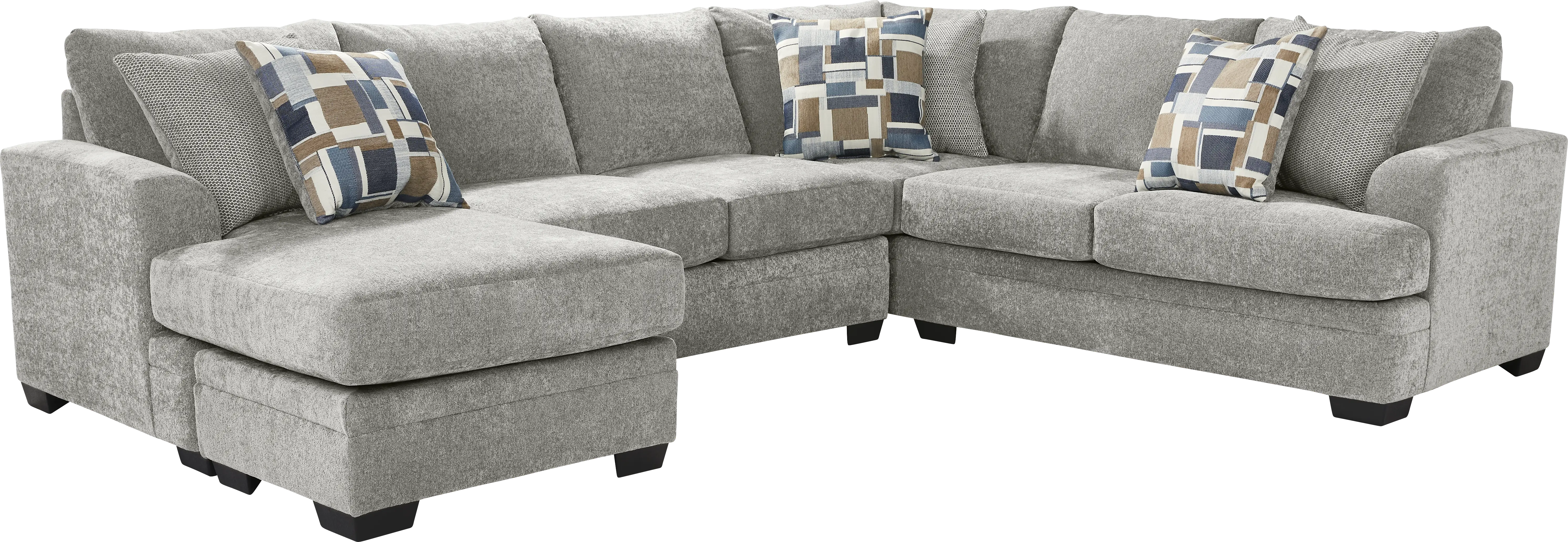 Copley Place Slate 3 Pc Sectional Living Room - Thumbnail - Image 2