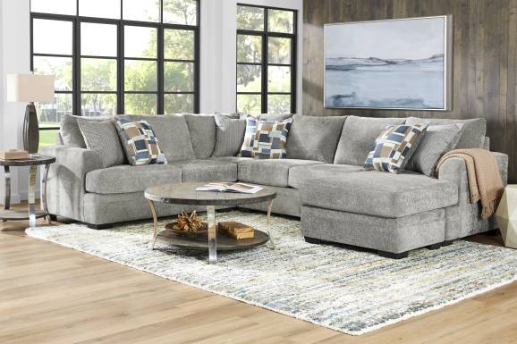 Copley Place Slate 2 Pc Gel Foam Sleeper Sectional