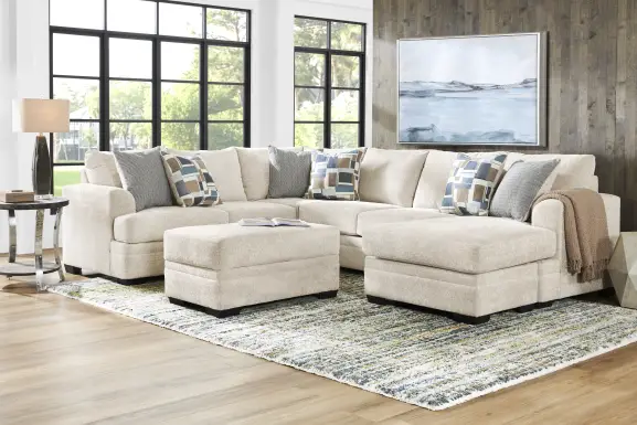 Copley Place Linen 3 Pc Sleeper Sectional Living Room