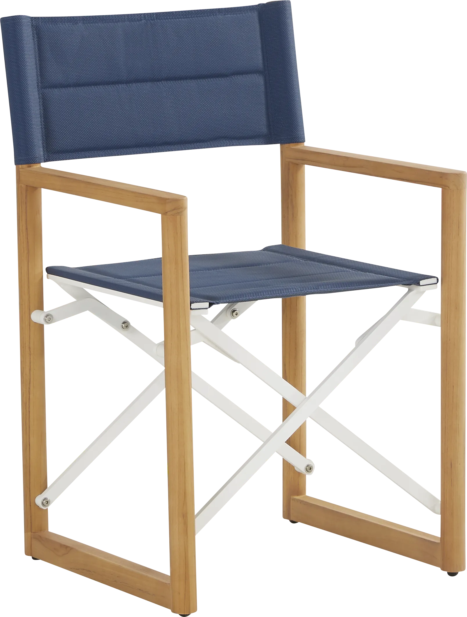 Oscar Natural 7 Pc Folding Outdoor Dining Set with Blue Chairs - Thumbnail - Image 6