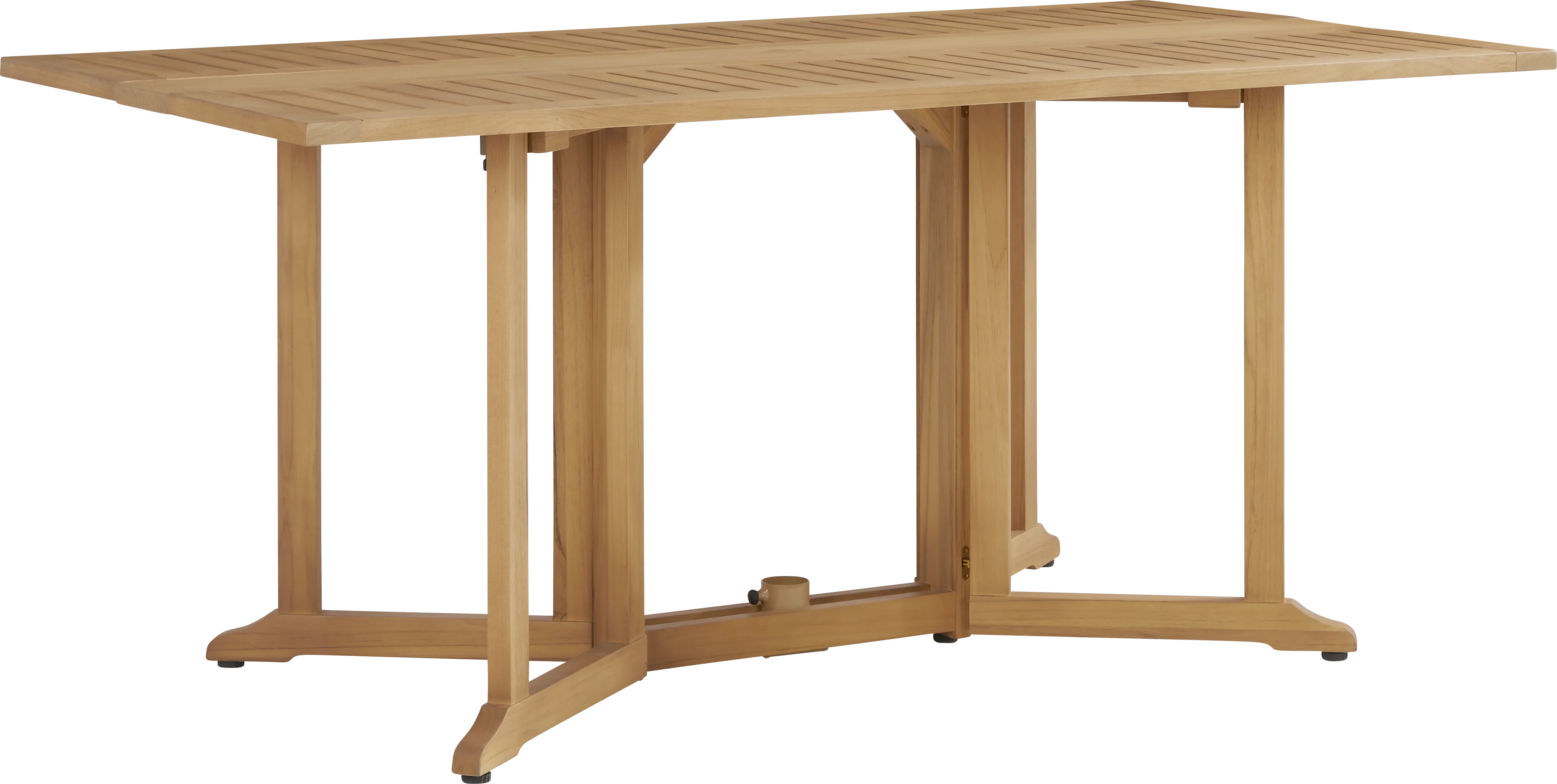 Oscar Natural 7 Pc Folding Outdoor Dining Set with Blue Chairs - Thumbnail - Image 2