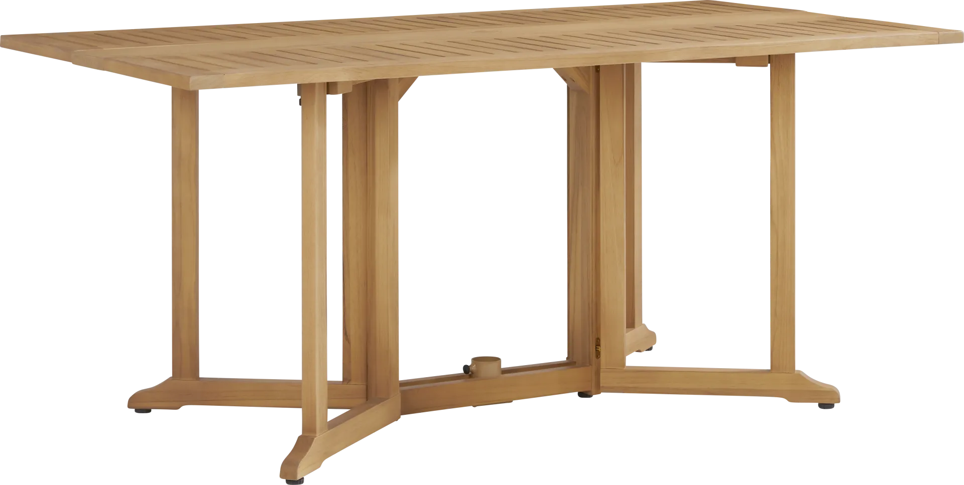 Oscar Natural 7 Pc Folding Outdoor Dining Set with Blue Chairs - Image 2