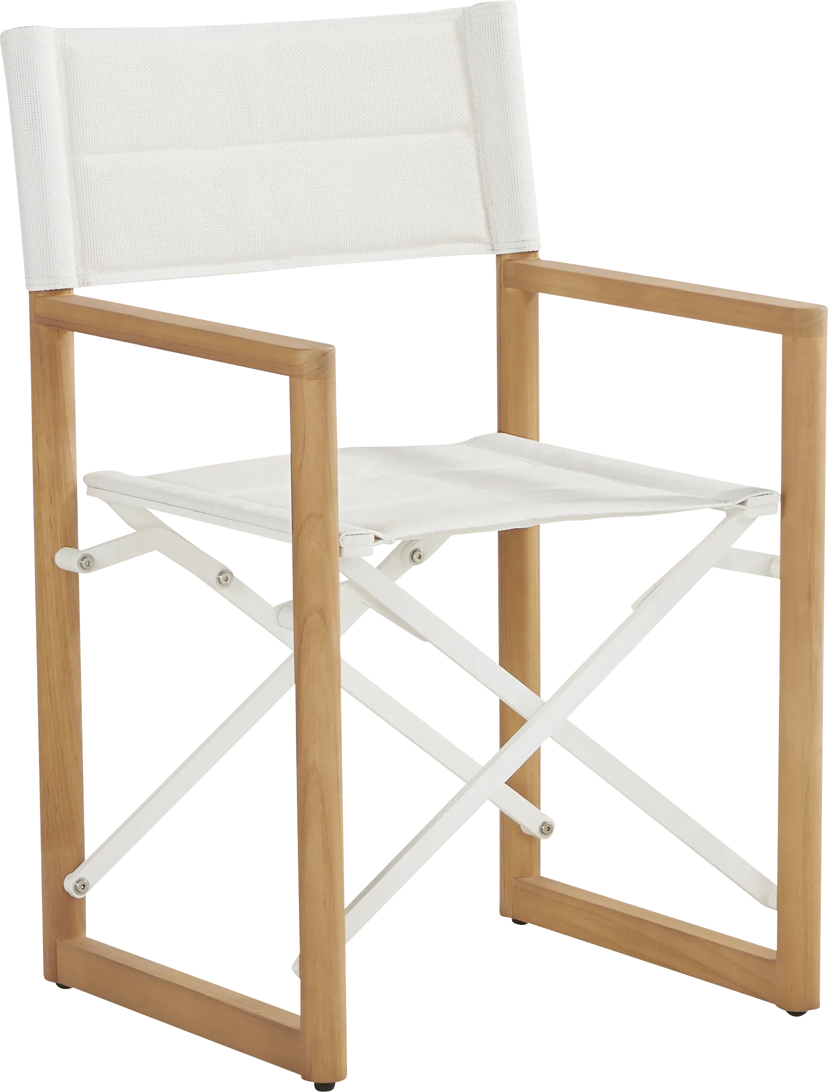 Oscar Natural 7 Pc Folding Outdoor Dining Set with White Chairs - Image 6