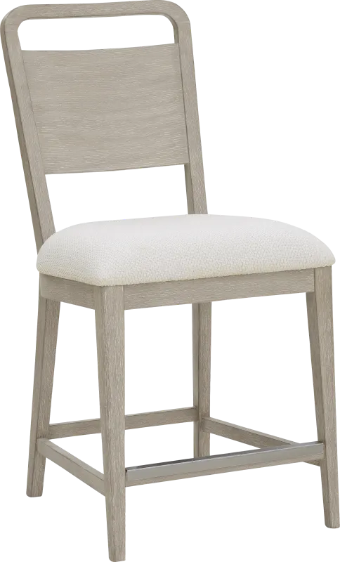 Canyon Light Gray Wood Back Counter Stool