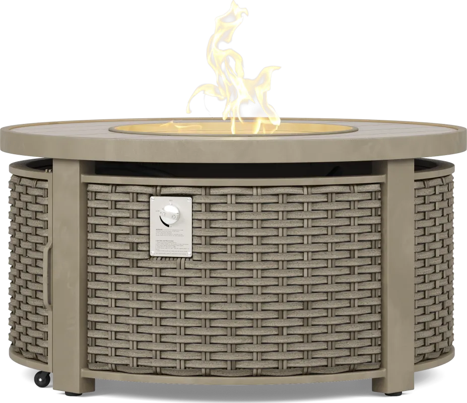 Siesta Key Driftwood Finish Outdoor Round Fire Pit
