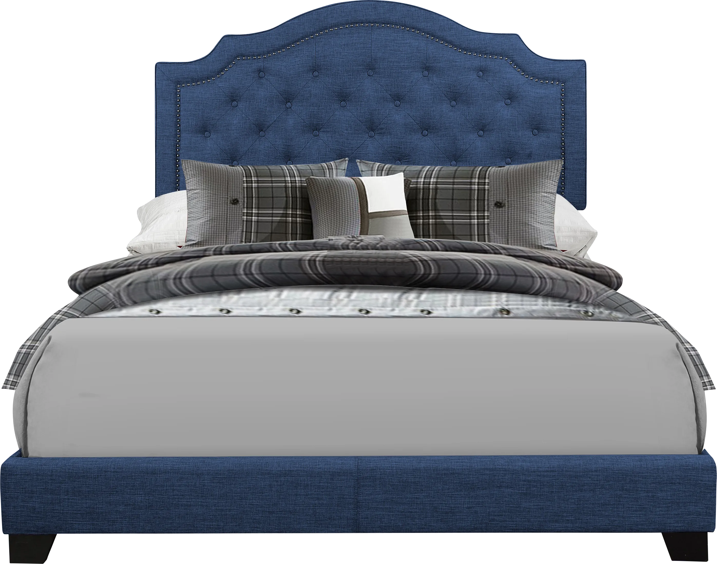 Bowerton Blue King Upholstered Bed - Thumbnail - Image 1