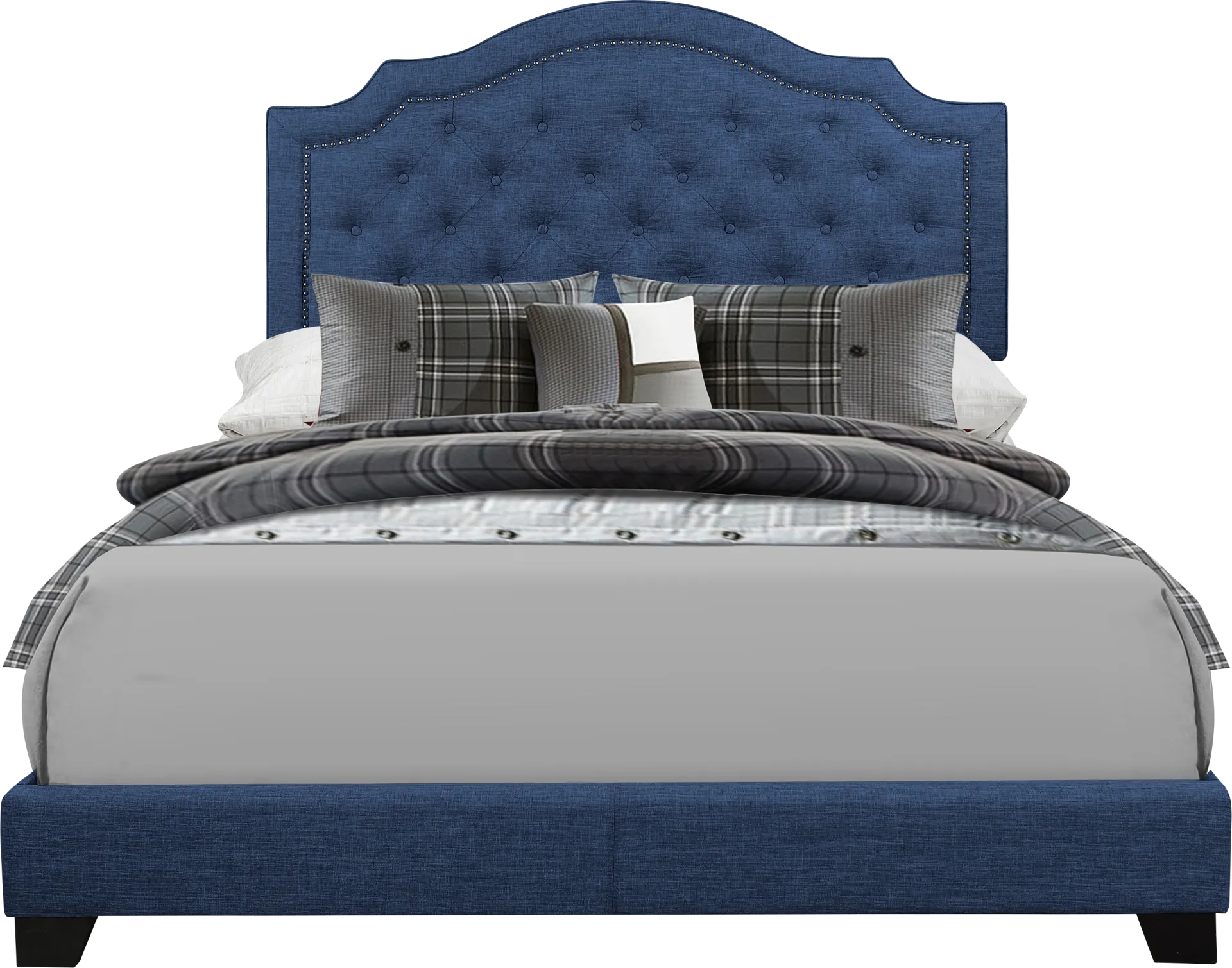 Bowerton Blue King Upholstered Bed - Image 1