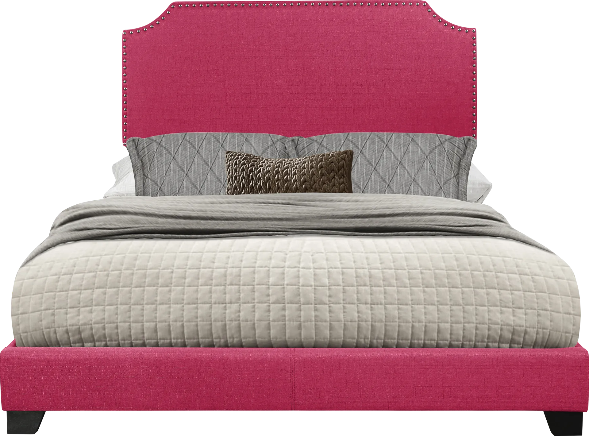 Carshalton Pink King Upholstered Bed - Image 1