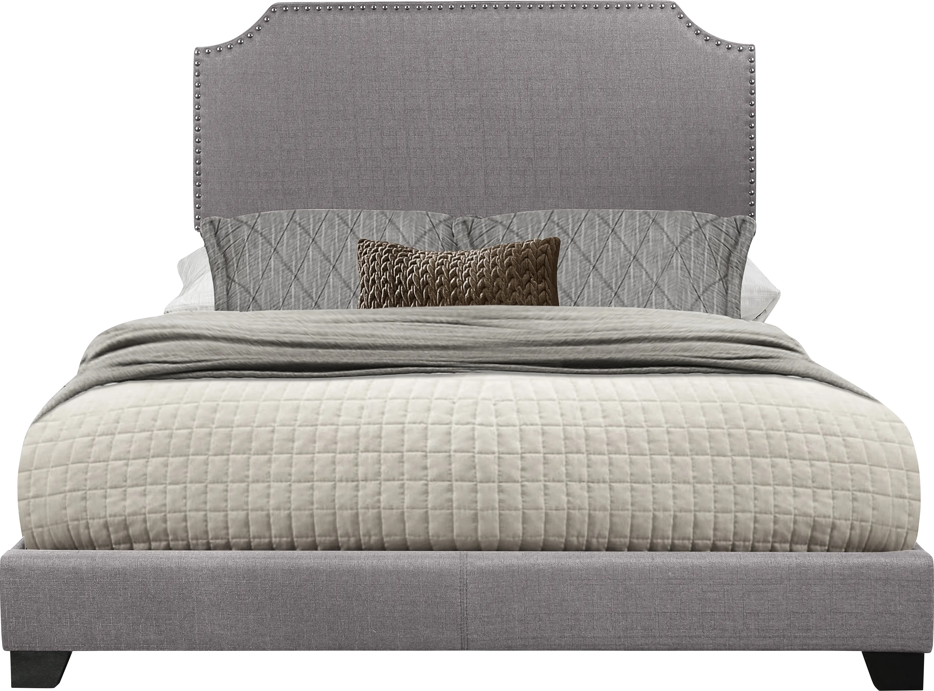 Carshalton Gray Queen Upholstered Bed - Thumbnail - Image 1