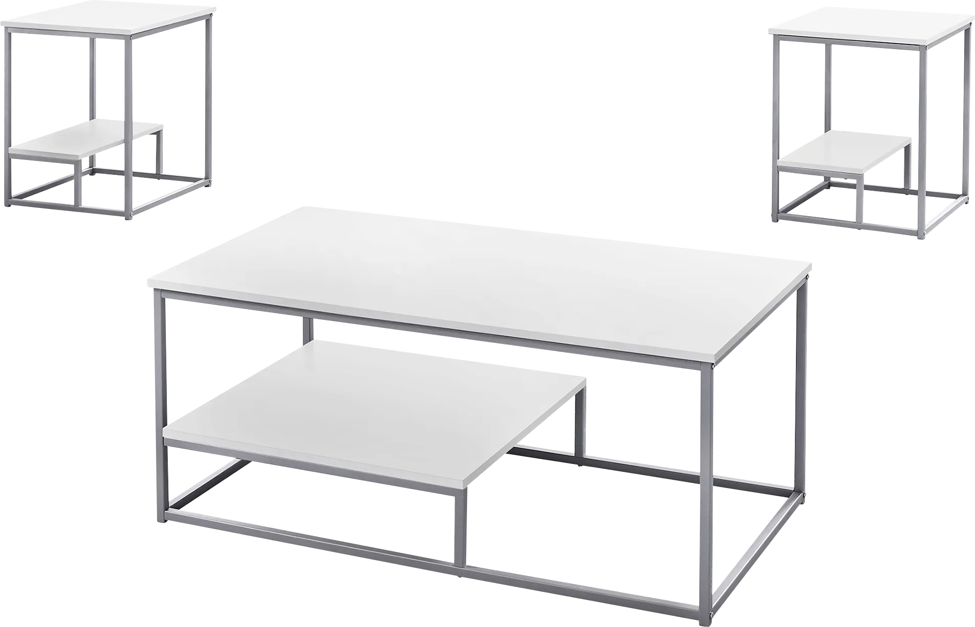 Trendal White 3 Pc Table Set - Thumbnail - Image 1