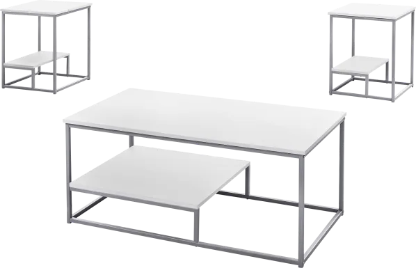 Trendal White 3 Pc Table Set