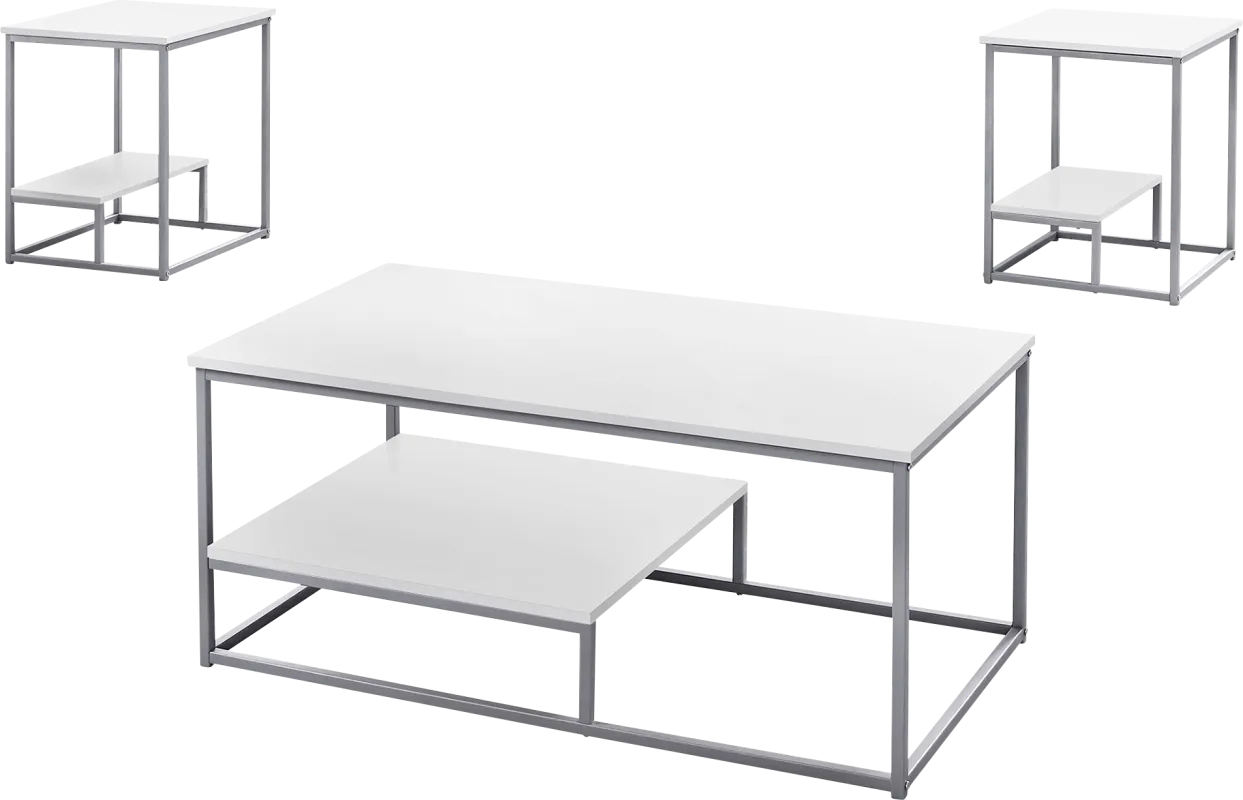 Trendal White 3 Pc Table Set