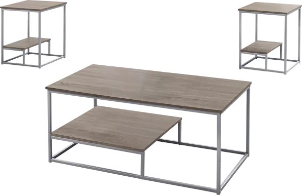 Trendal Taupe 3 Pc Table Set