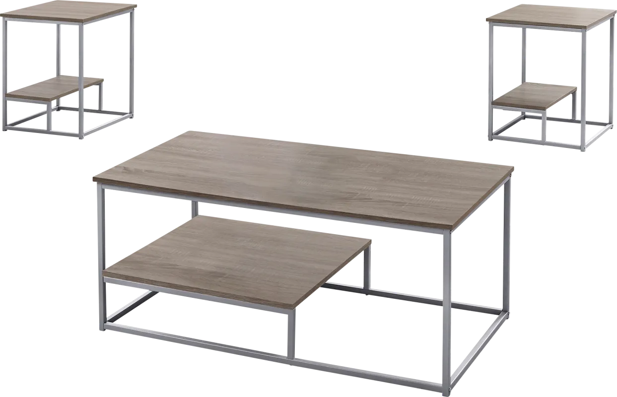 Trendal Taupe 3 Pc Table Set