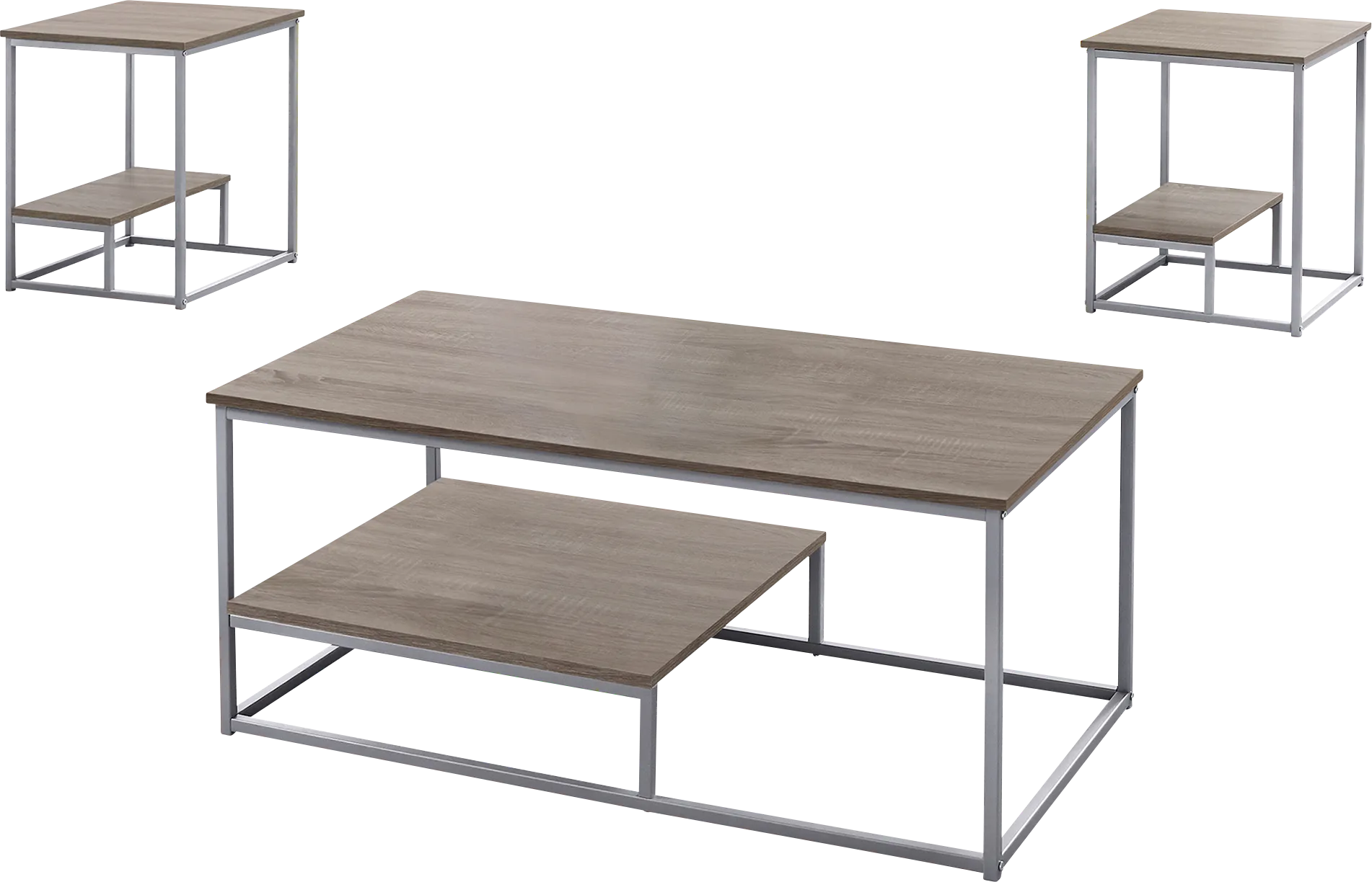 Trendal Taupe 3 Pc Table Set - Image 1