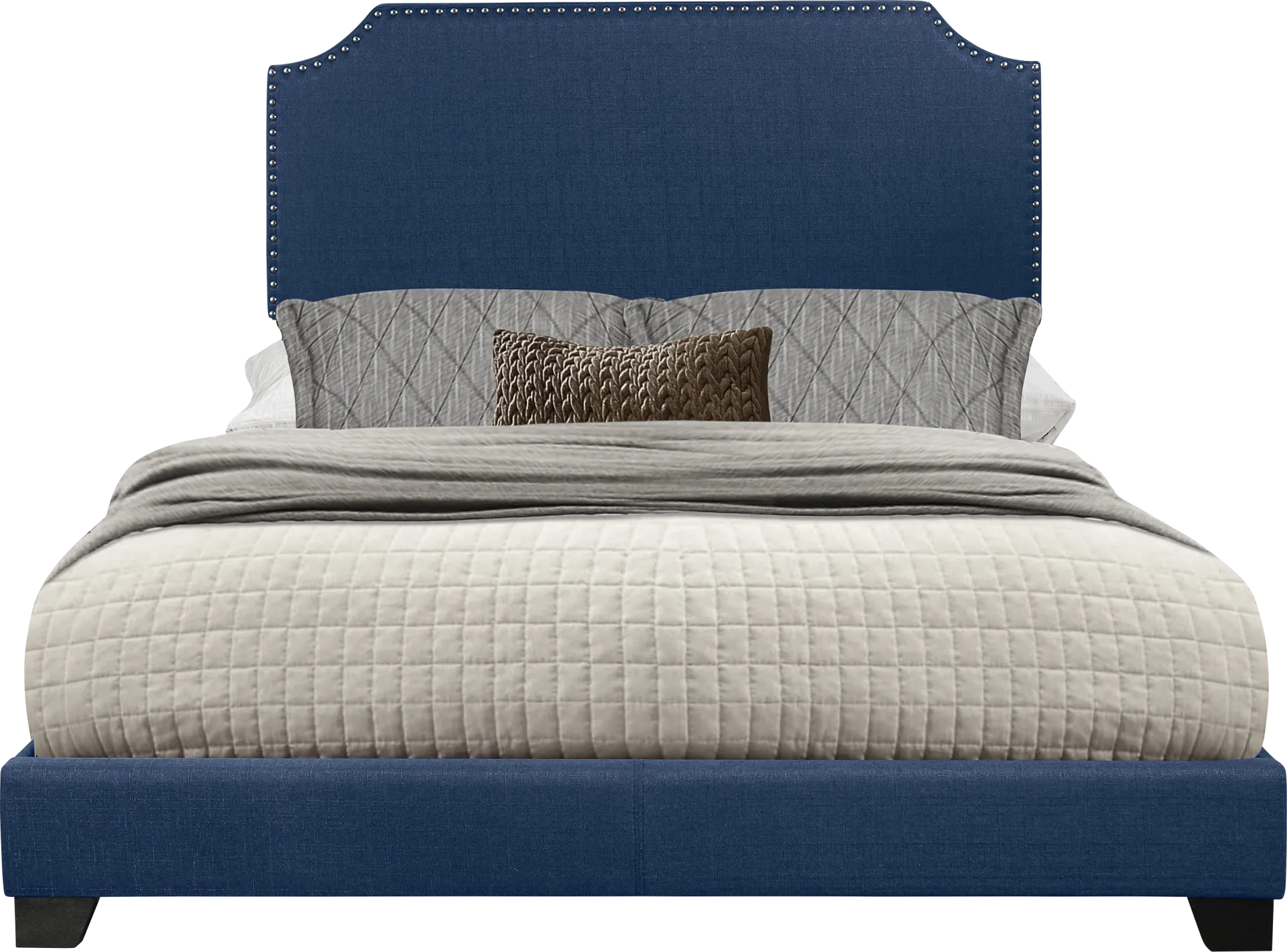 Carshalton Blue King Upholstered Bed - Image 1