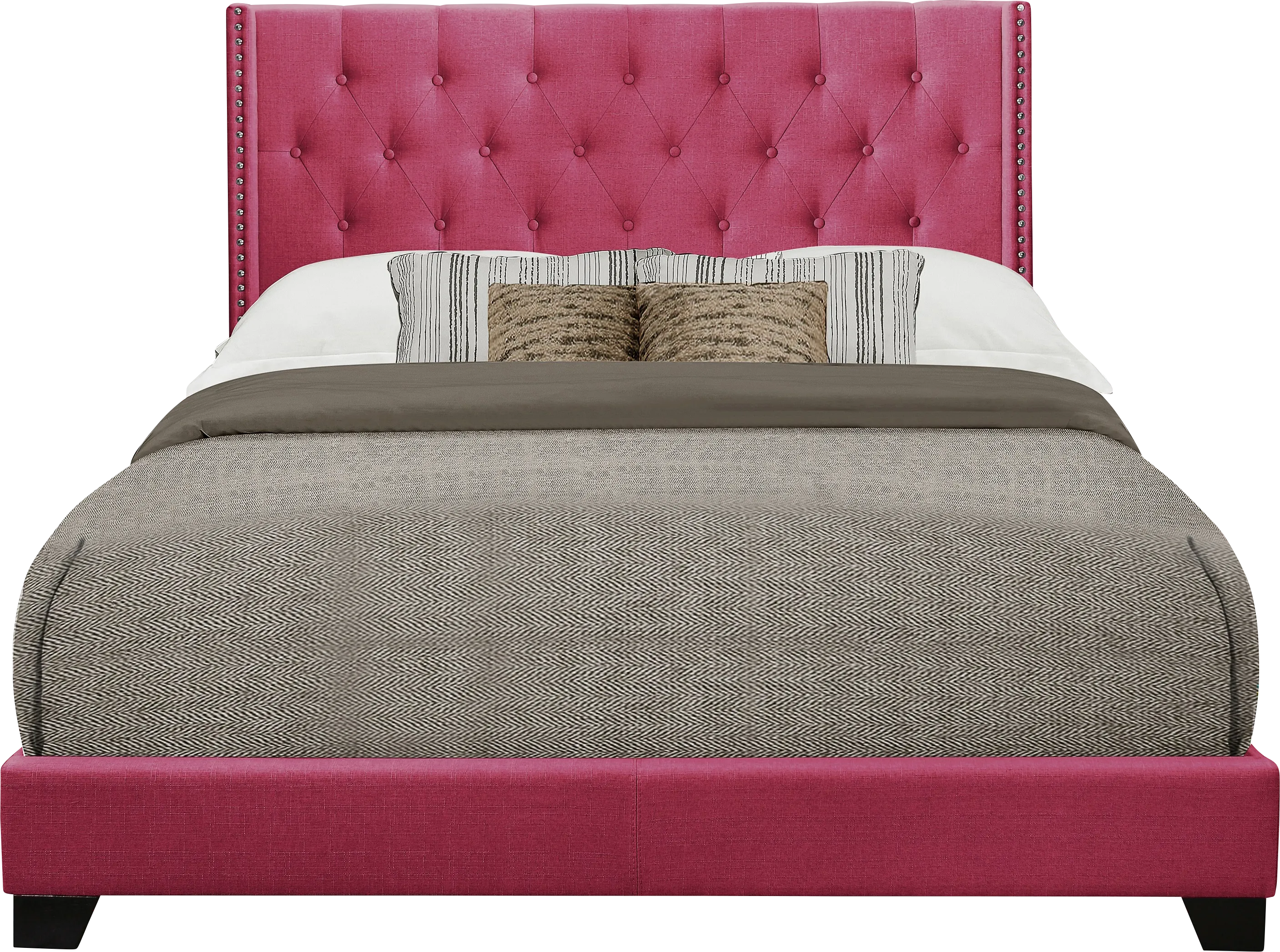 Galewood Pink Queen Upholstered Bed - Thumbnail - Image 1