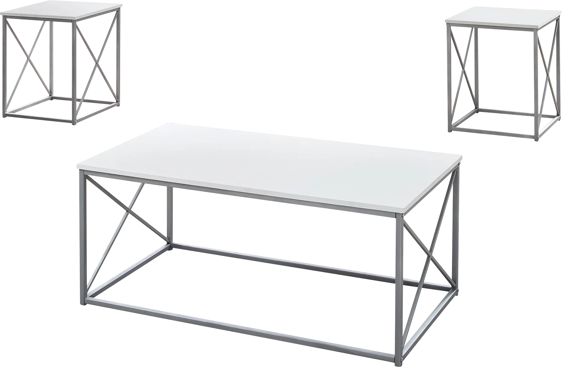 Valburn White 3 Pc Table Set - Image 1