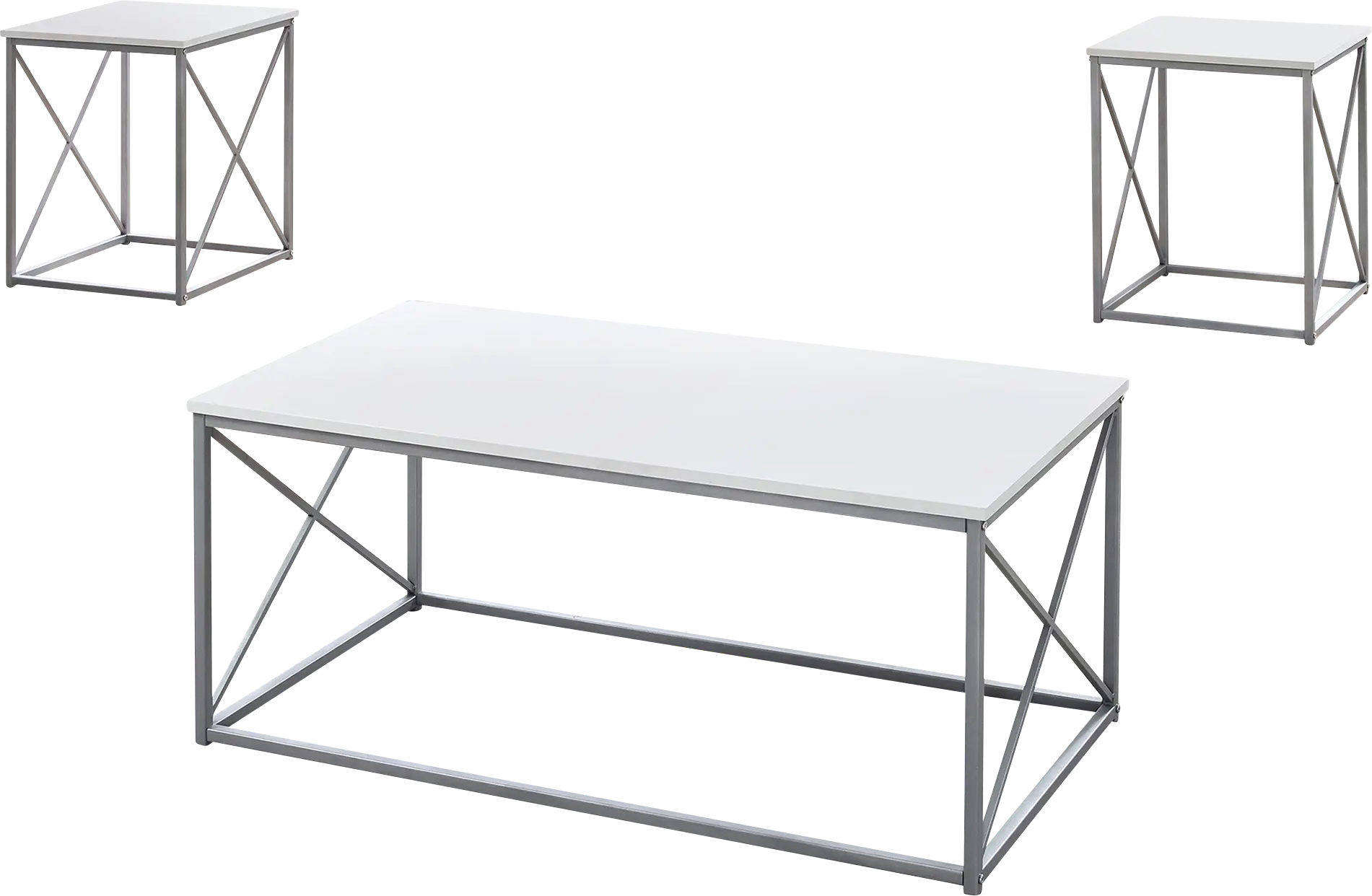 Valburn White 3 Pc Table Set