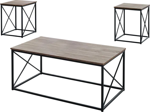 Valburn Taupe 3 Pc Table Set