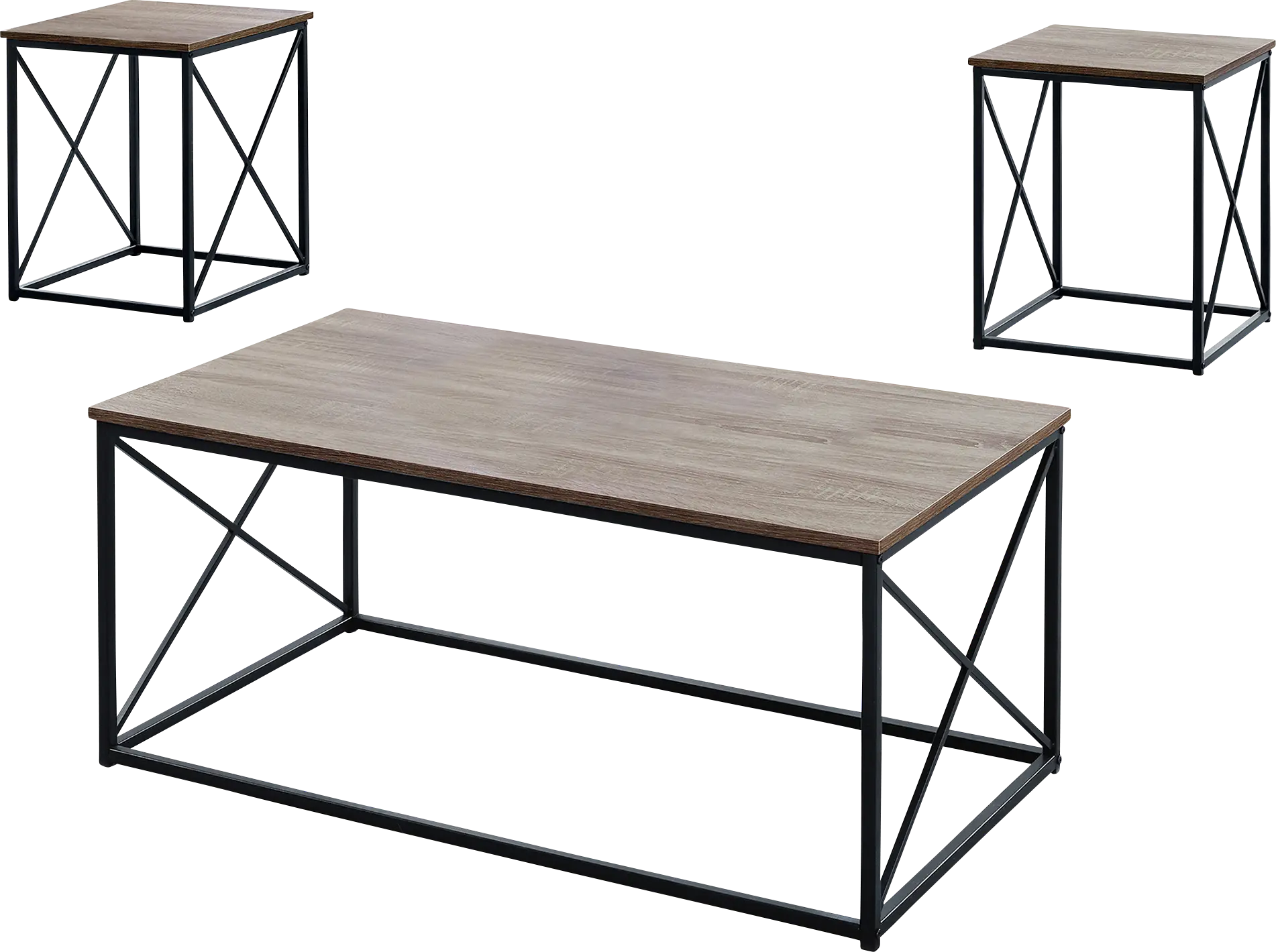 Valburn Taupe 3 Pc Table Set