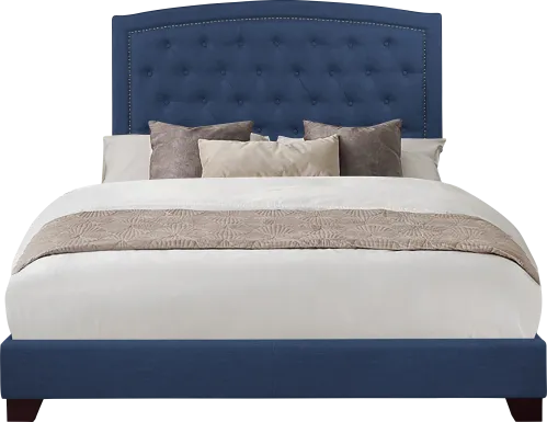Juneberry Blue King Upholstered Bed