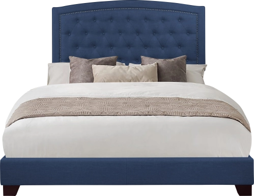 Juneberry Blue Queen Upholstered Bed