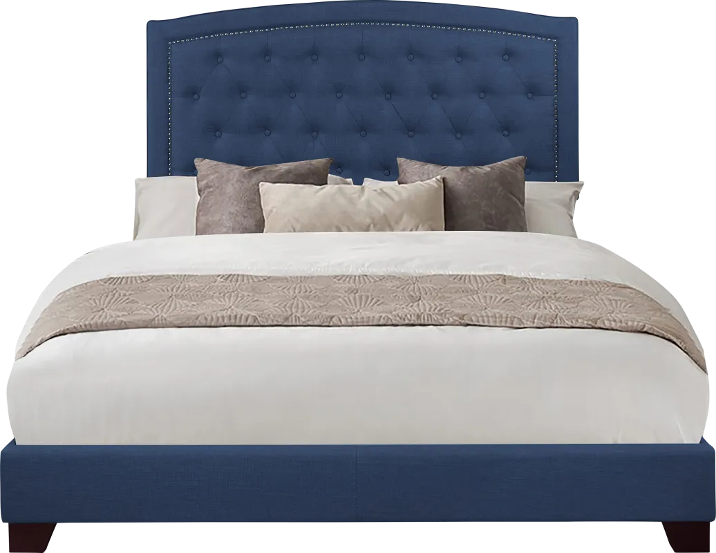 Juneberry Blue Queen Upholstered Bed