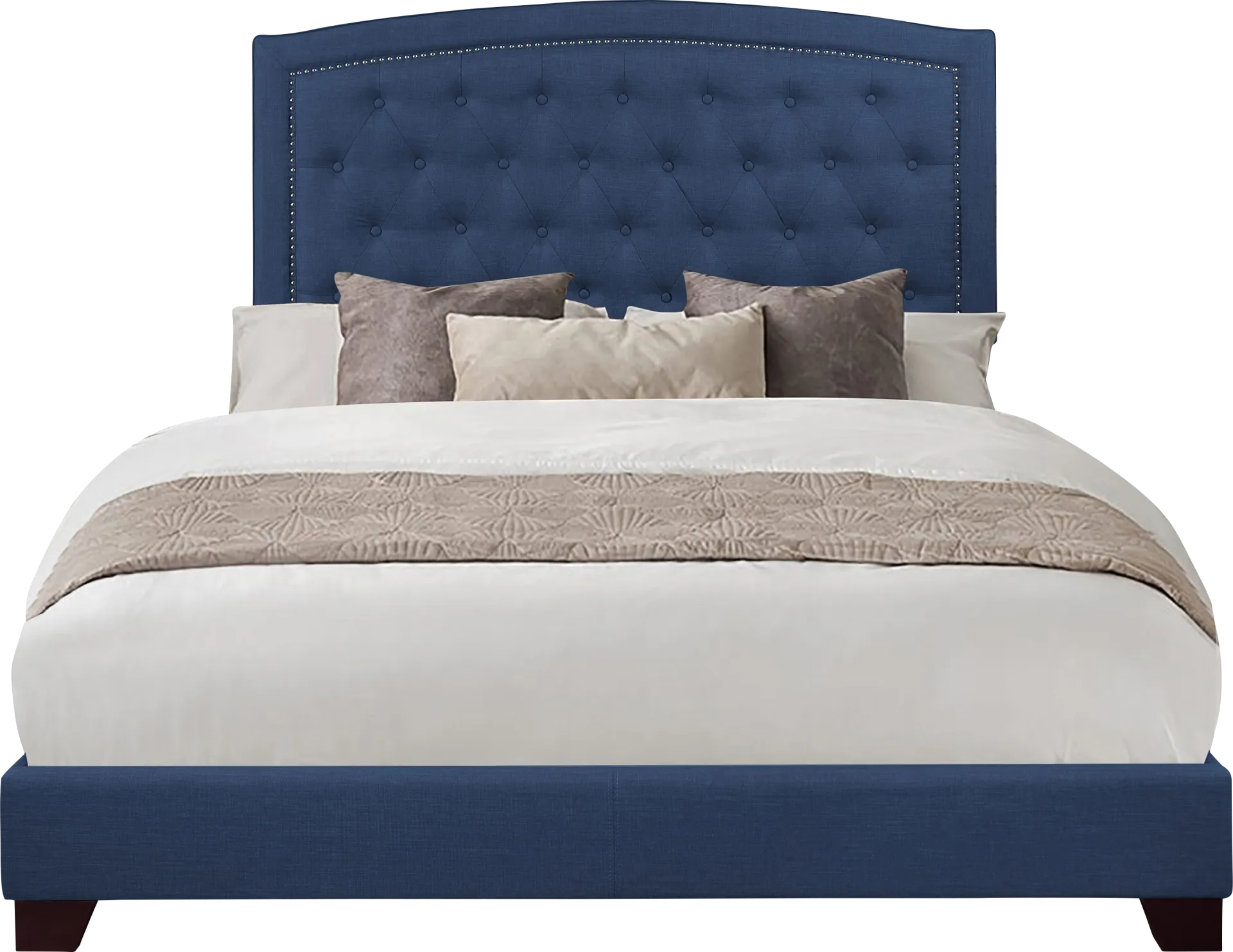 Juneberry Blue Queen Upholstered Bed - Image 1