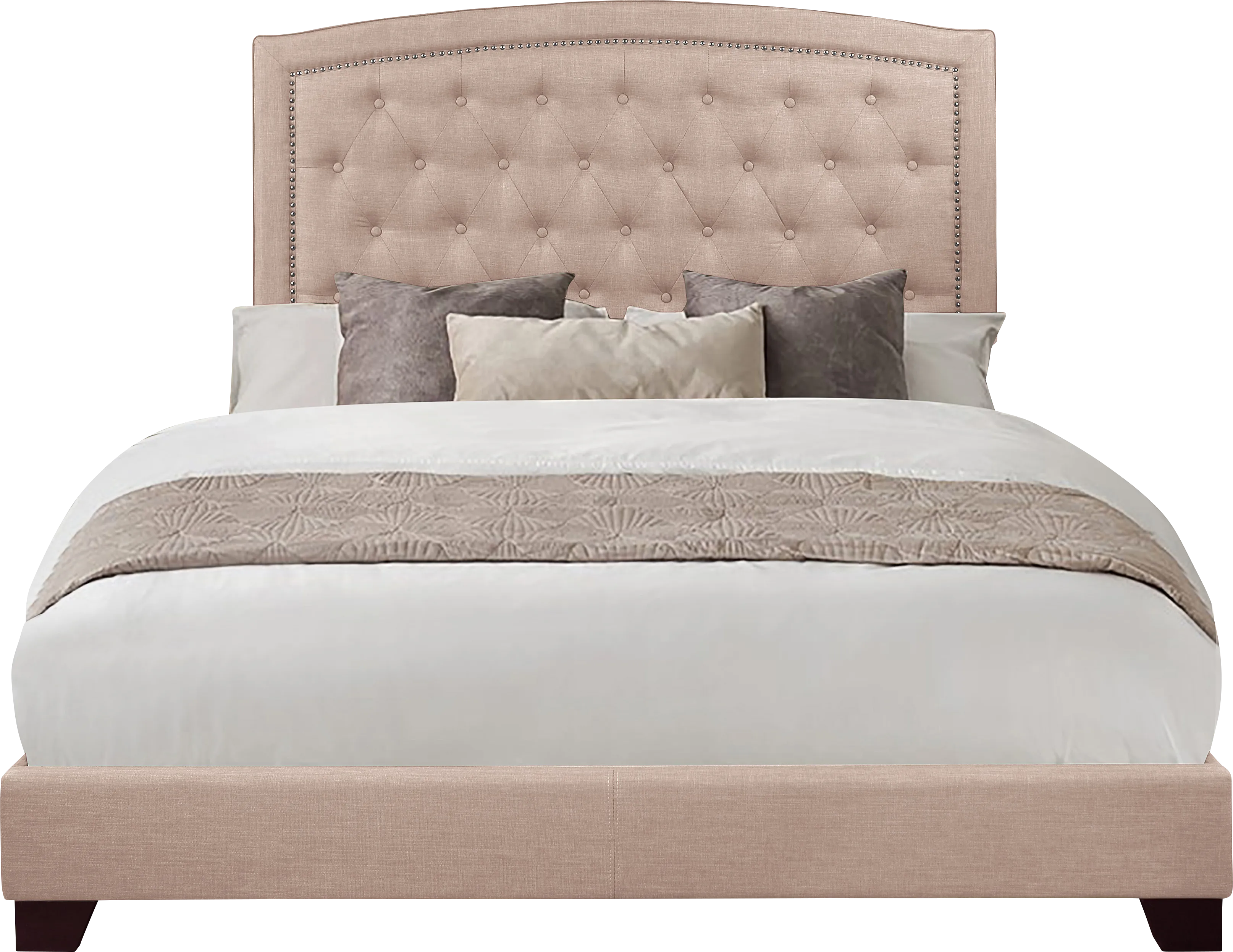 Juneberry Beige King Upholstered Bed - Thumbnail - Image 1