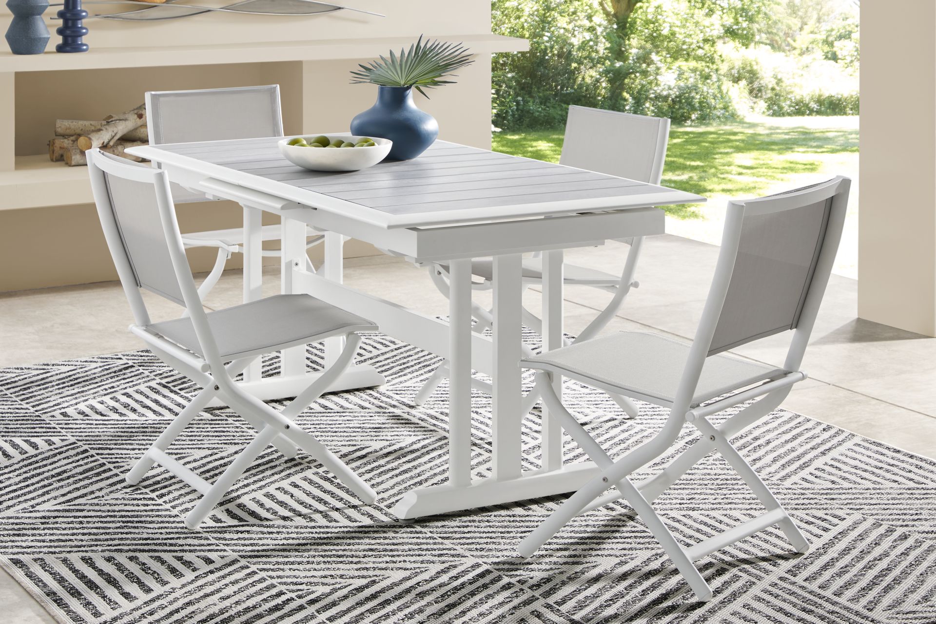 Kellen White Outdoor Dining Extension Table - Image 2