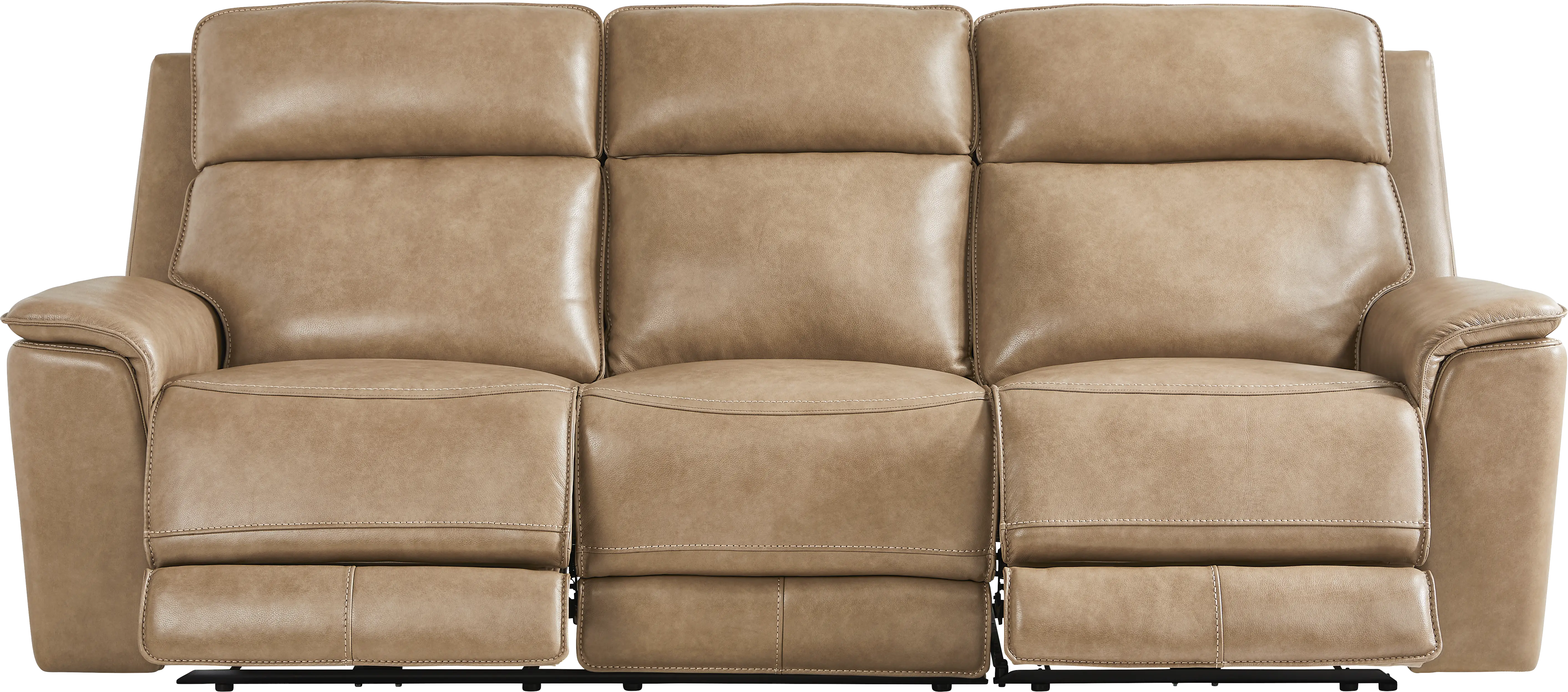 Magellan Sand Leather 5 Pc Dual Power Reclining Living Room - Thumbnail - Image 2