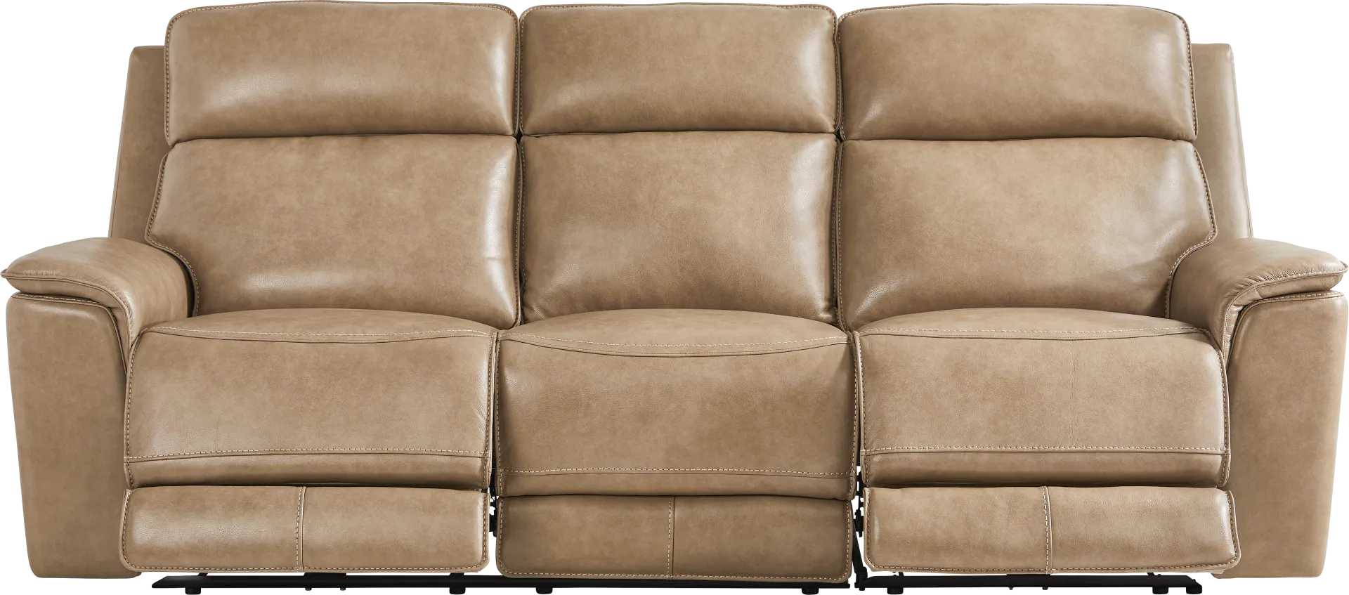 Magellan Sand Leather 5 Pc Dual Power Reclining Living Room - Image 2