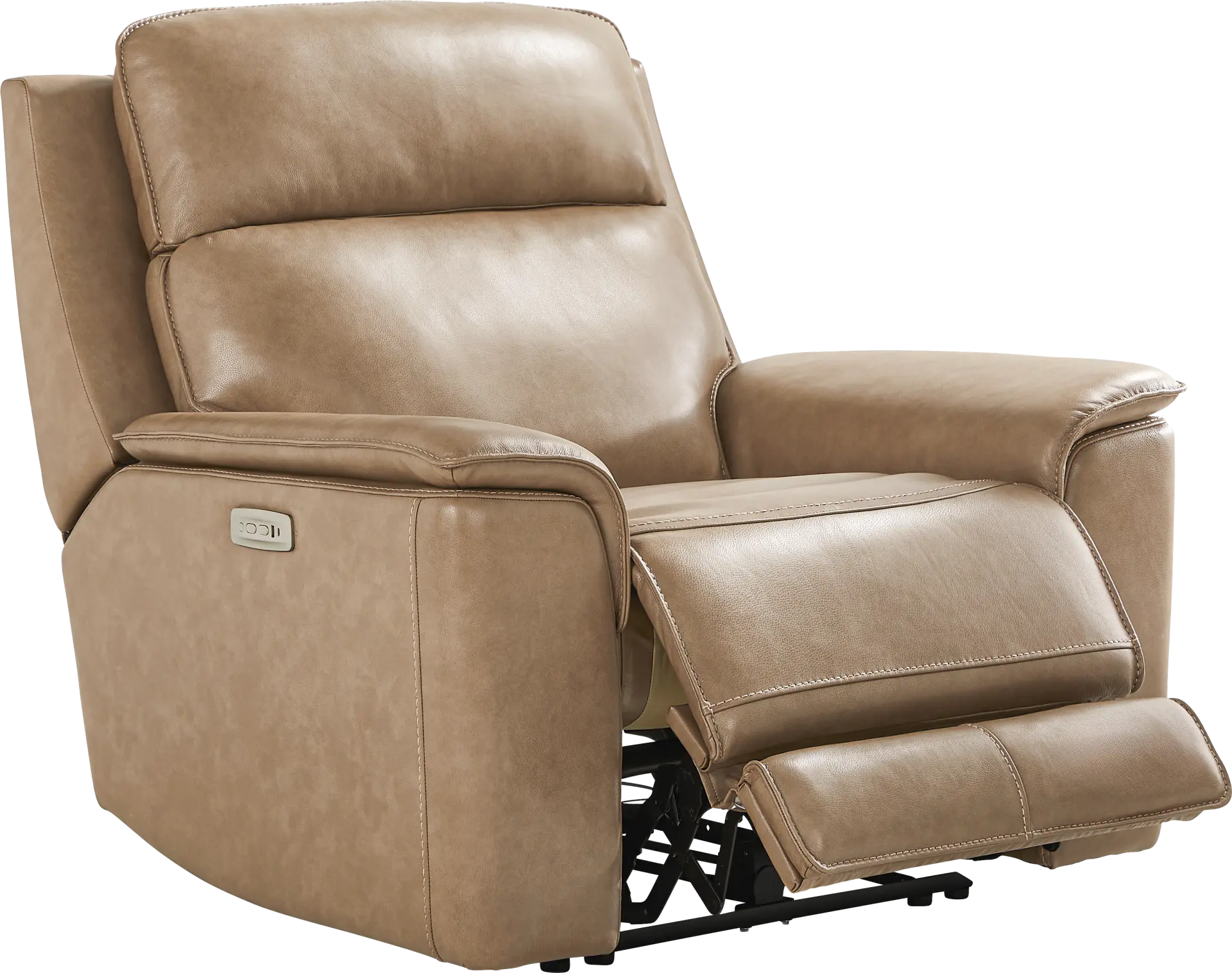 Magellan Sand Leather Dual Power Recliner