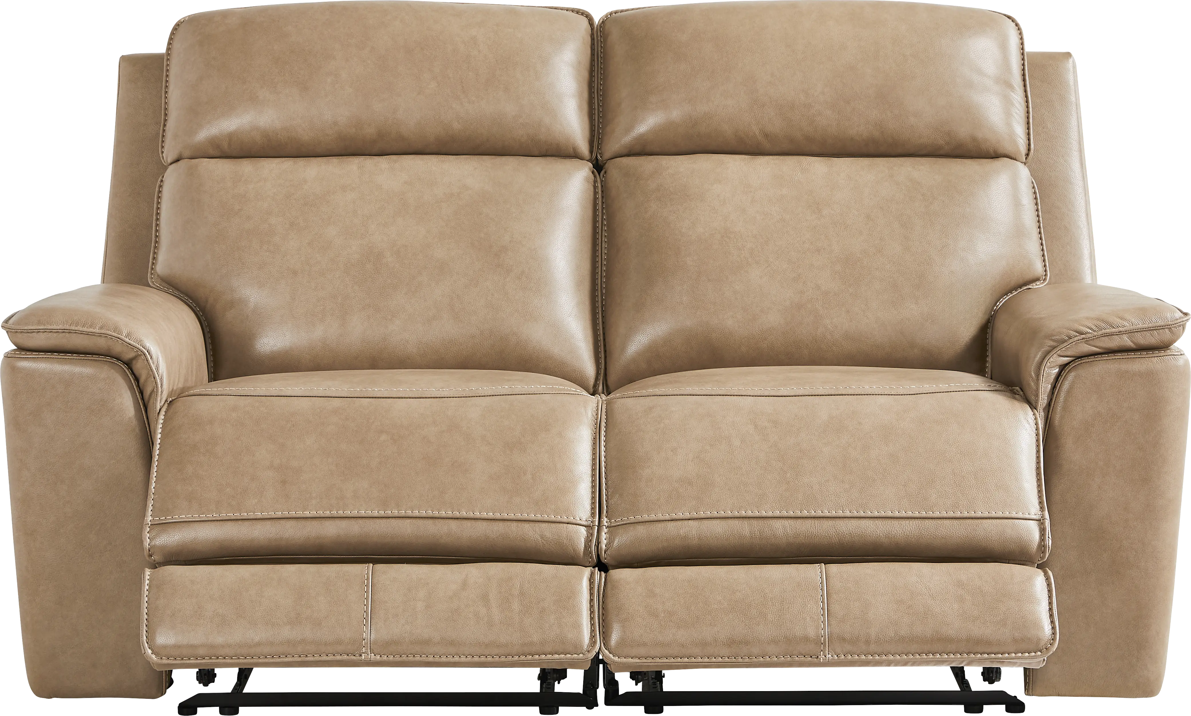 Magellan Sand Leather 7 Pc Reclining Living Room with Dual Power Reclining Sofa - Thumbnail - Image 10