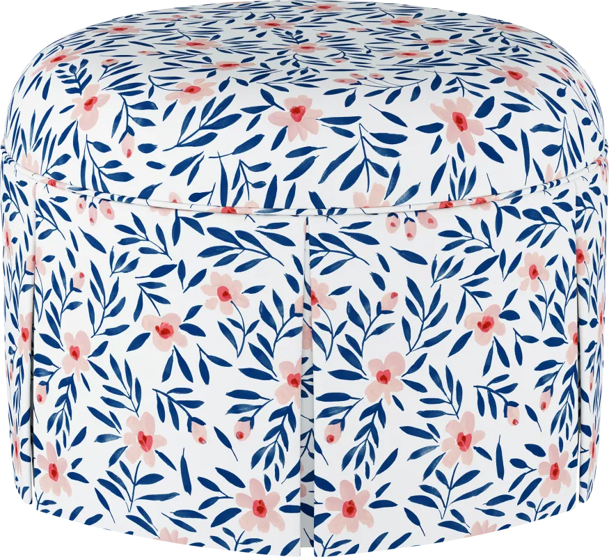 Clary Blue Ottoman