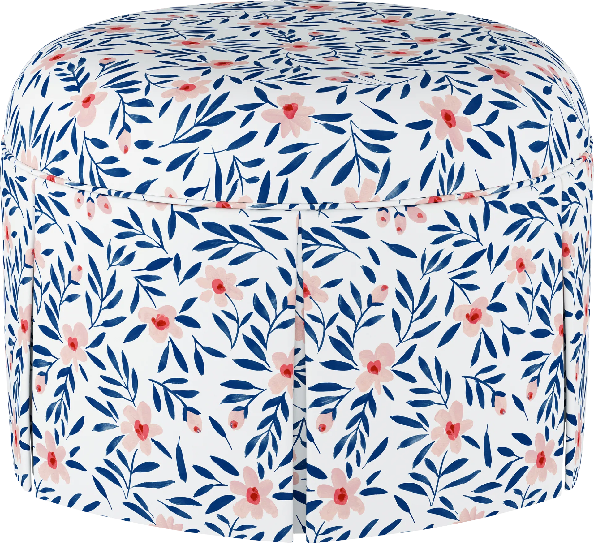 Clary Blue Ottoman - Image 1