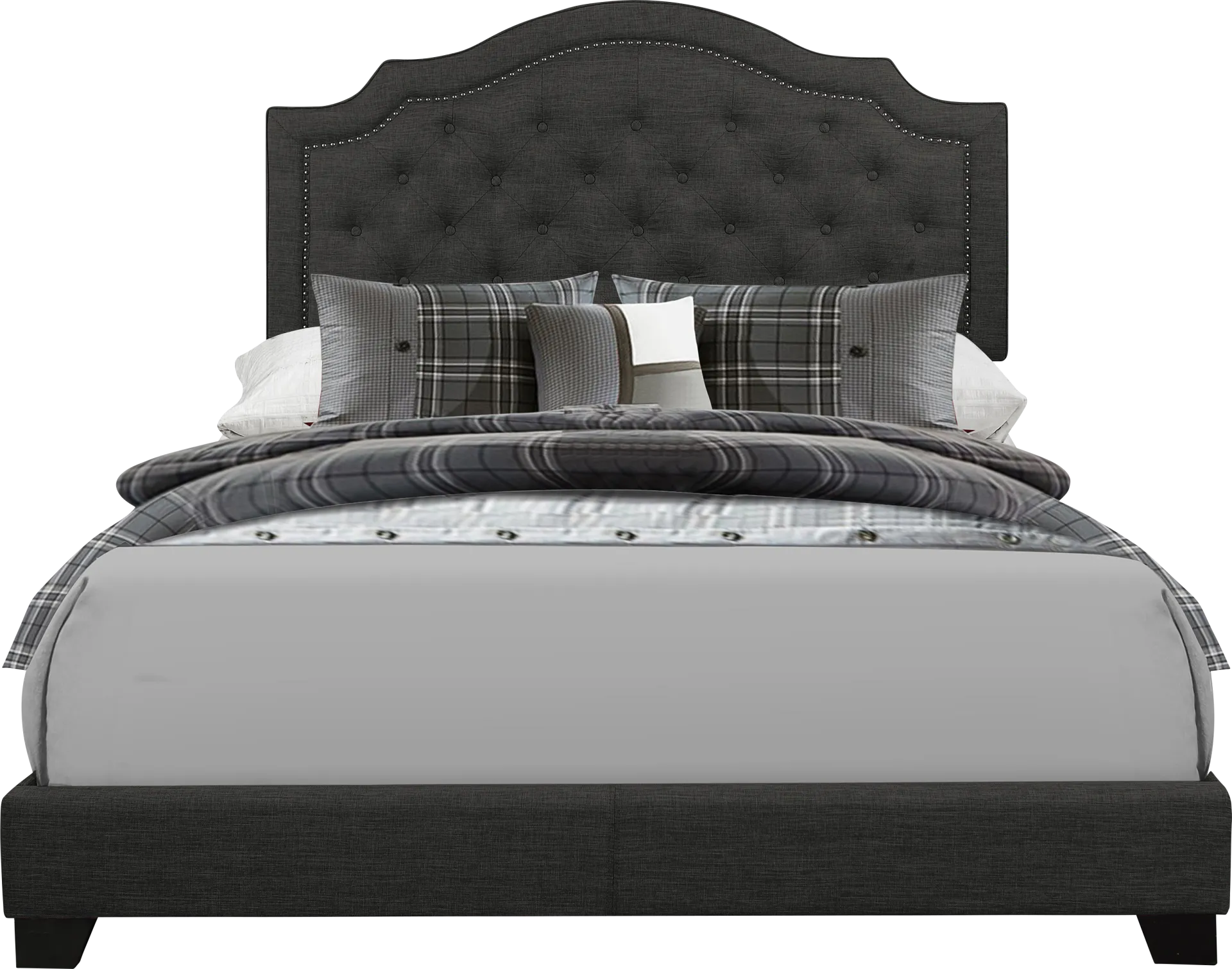 Bowerton Dark Gray King Upholstered Bed - Image 1