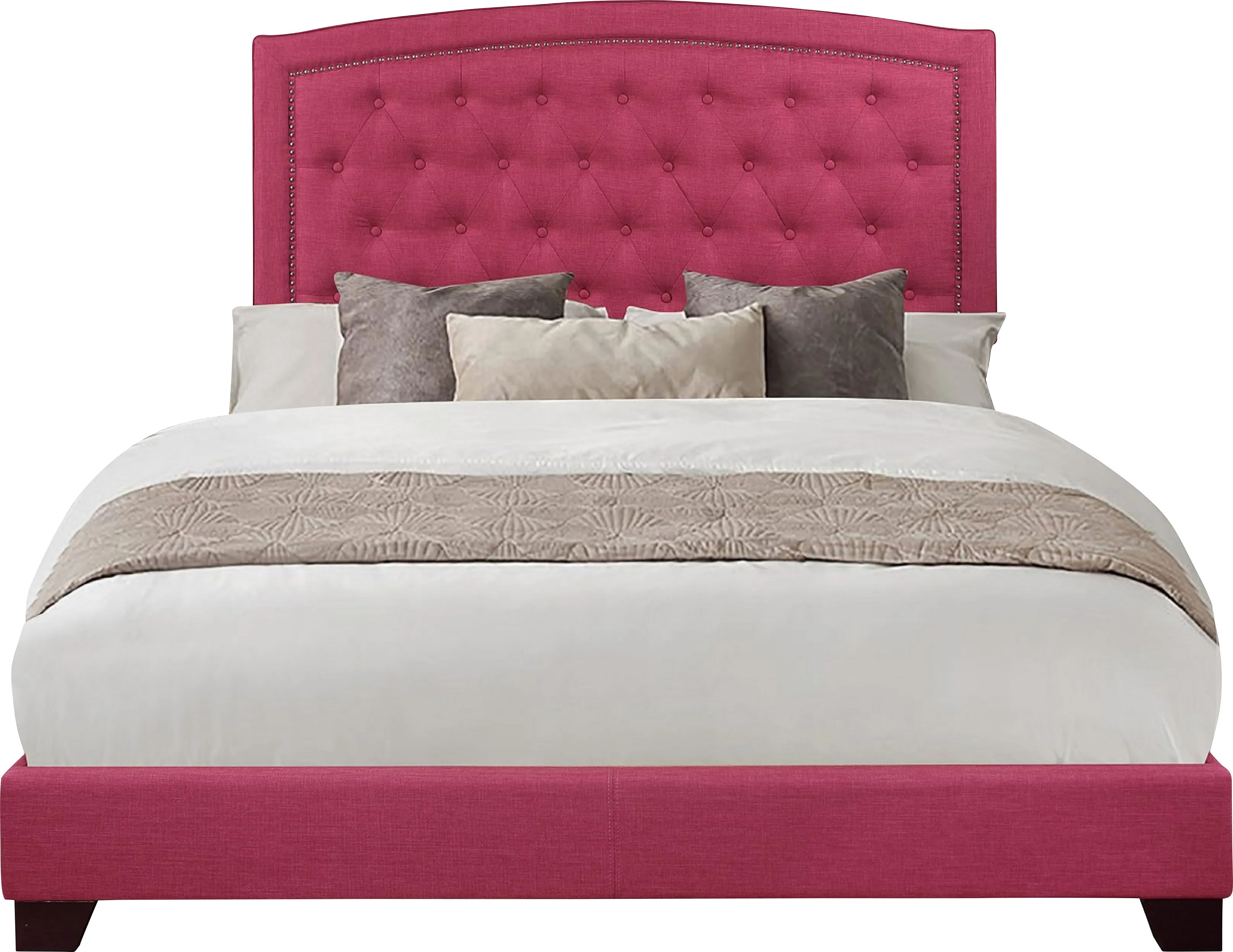Juneberry Pink Queen Upholstered Bed