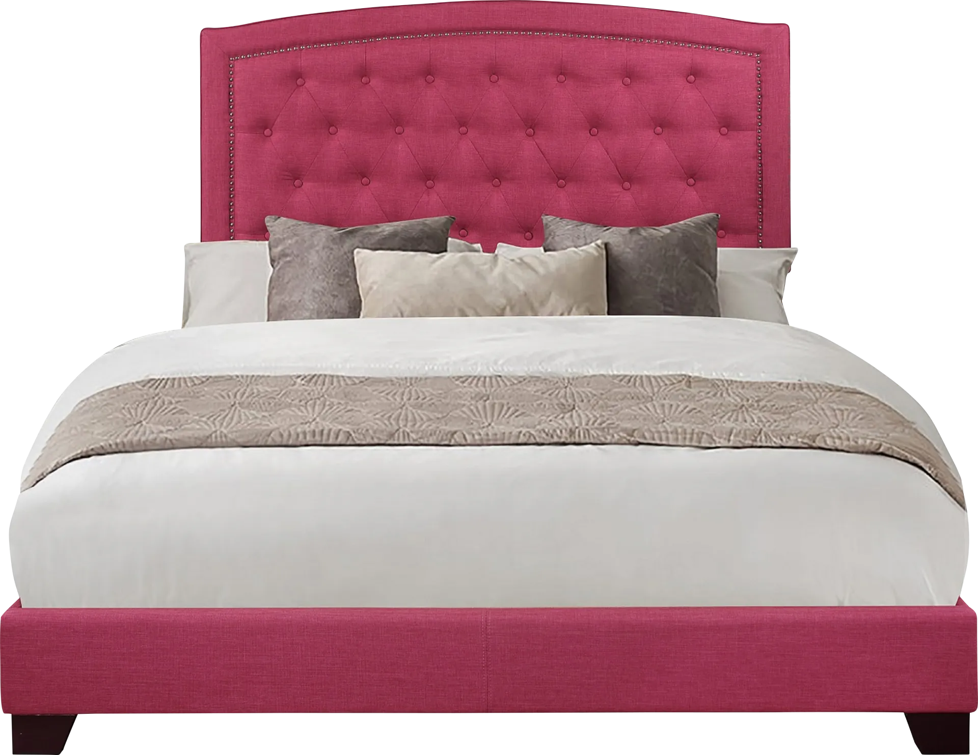 Juneberry Pink King Upholstered Bed - Image 1