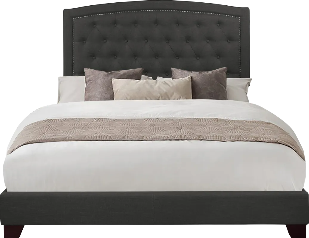 Juneberry Dark Gray King Upholstered Bed