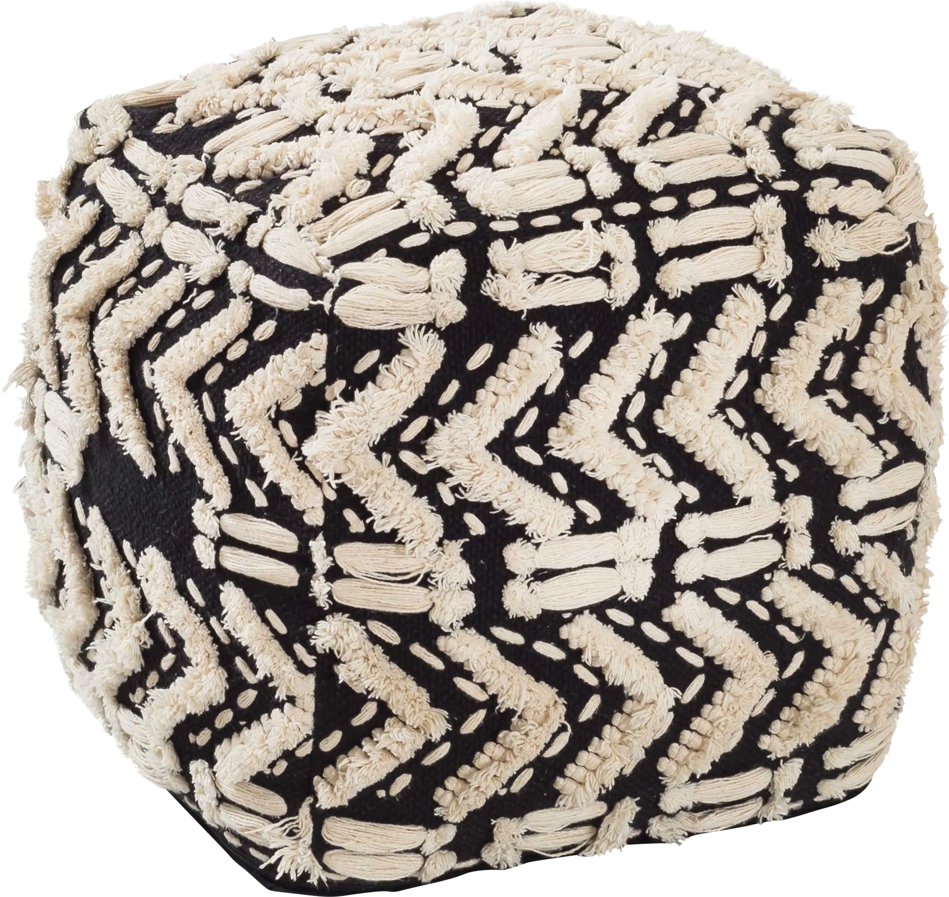 Lonella Black Pouf - Image 1