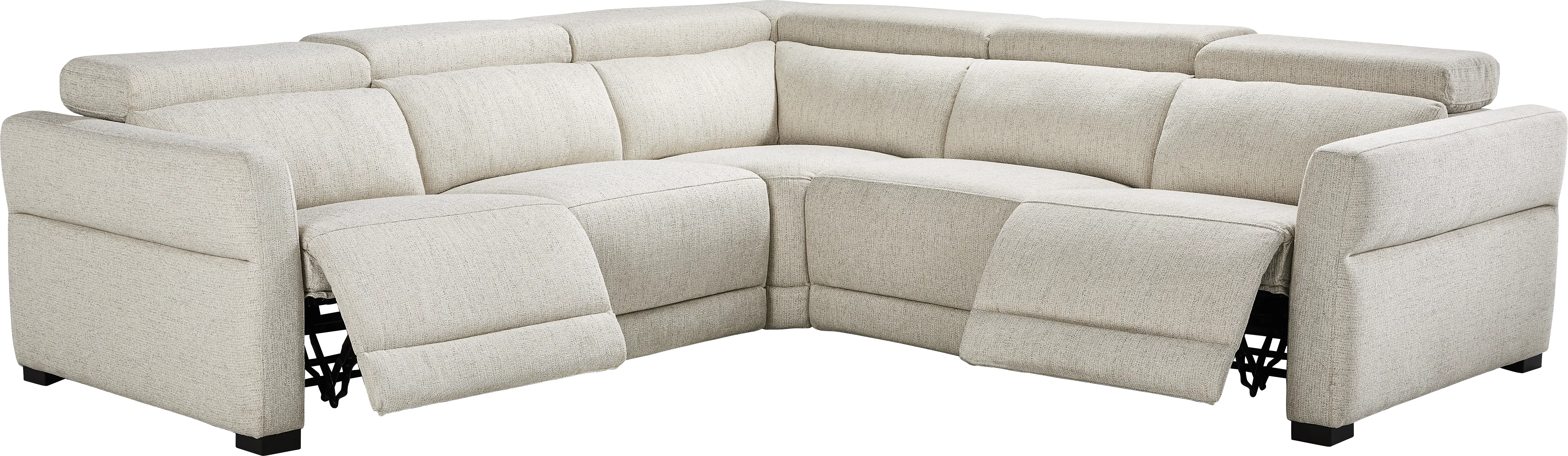Layton Beige 3 Pc Dual Power Reclining Sectional - Thumbnail - Image 1